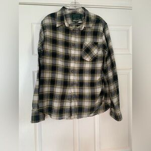 Jachs NY Men's Recycled Flannel Long Sleeve Plaid Shirt (Size Medium)